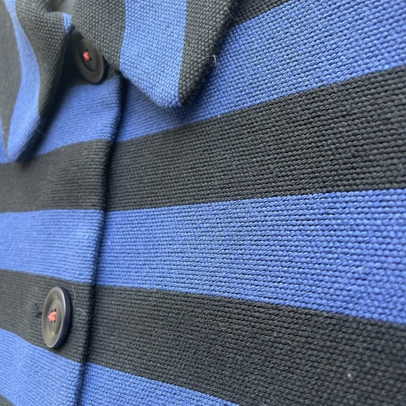 Trina Turk Womens Striped Topper Pea Coat Sz 10 Retro Mod Preppy Nautical Bold - Picture 11 of 13